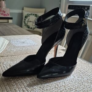 RACHEL Rachel Roy Black Ankle Strap Heels